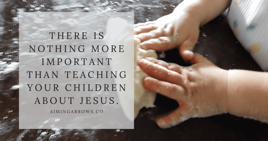 a little girl playing in dough, teaching children about Jesus